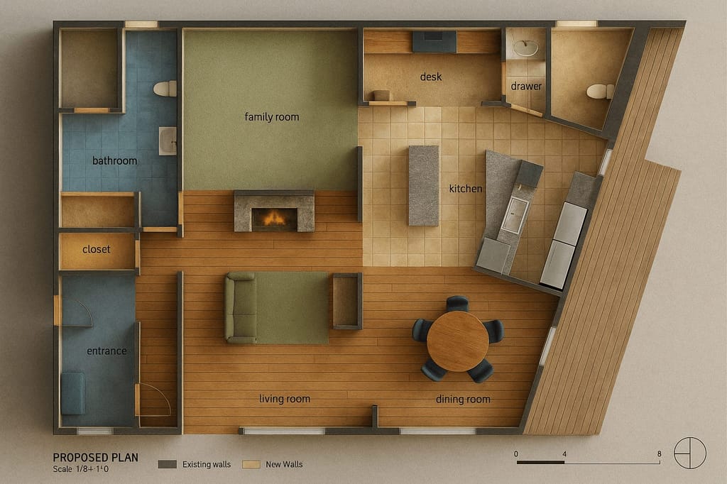 Floorplan to 3D Rendering