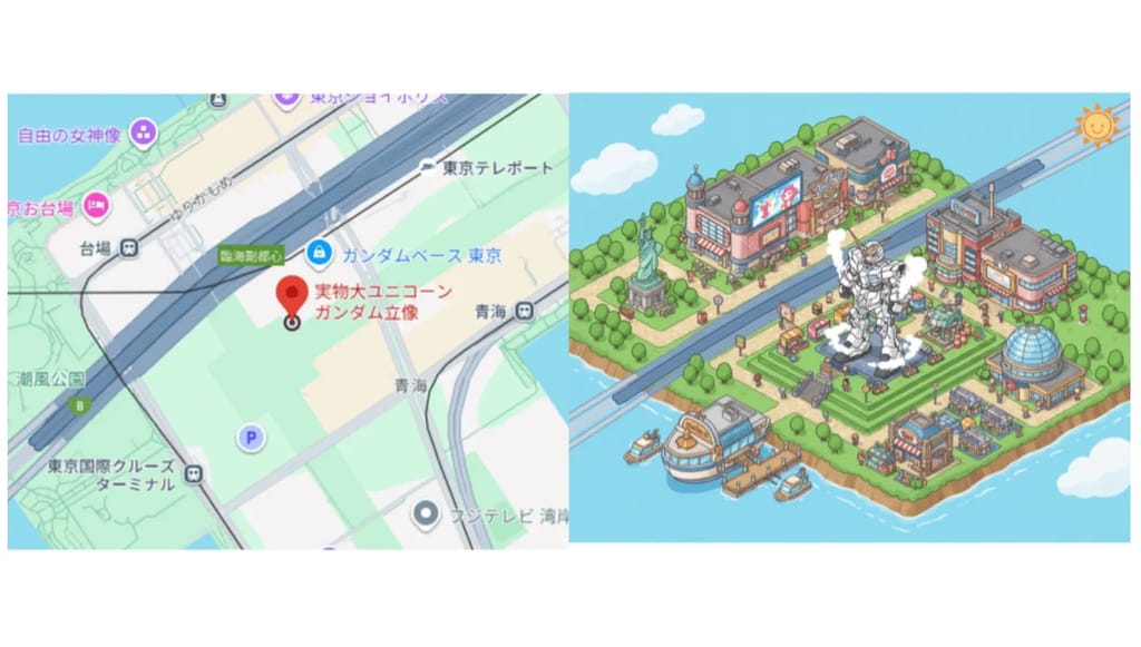 Isometric Theme ParkGemini Flash Image (Nano Banana) Use this location to create an isometric image of your landmark (buildings only), and design it in the style of a game theme park.Gemini Flash Image (Nano Banana)